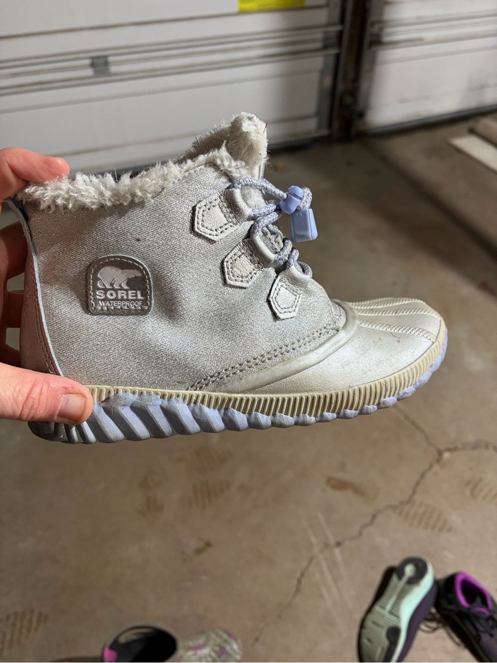 Disney Kids White Faux-Fur Lined Winter Boot